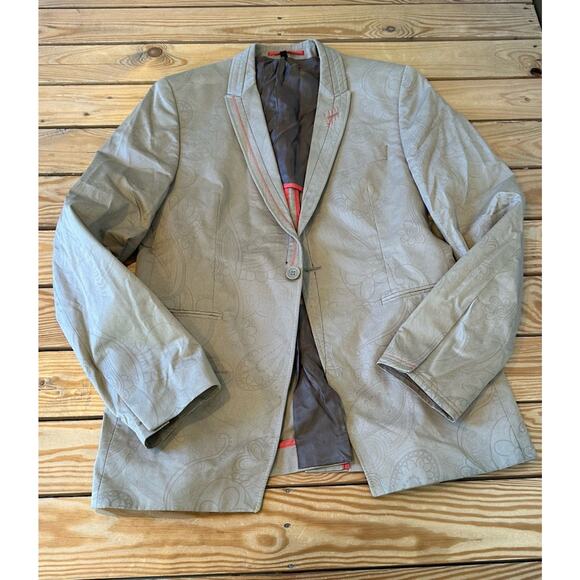 Ben Sherman Suit Jacket Size Medium Mens Tan Button Front - Picture 1 of 8